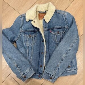 Levi's Cream Sherpa Lined Jacket